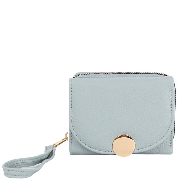 DIONA J WOMEN FASHION SMOOTH SOLID HAND STRAP ZIPPER WALLET COLOR IVORY - Picture 2 of 3